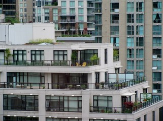 Modern apartment buildings. Downtown Vancouver, British Columbia, Canada