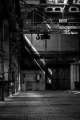 Dark industrial interior