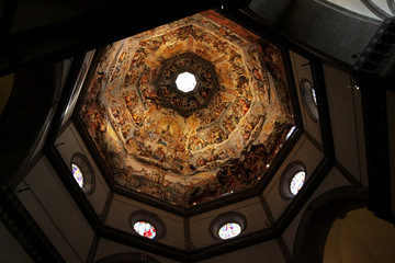 The Ceiling of the Duomo in Florence, Italy. Featuring numerous