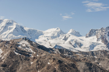 Zermatt, Dorf, Pollux, Castor, Alpen, Wallis, Sommer, Schweiz