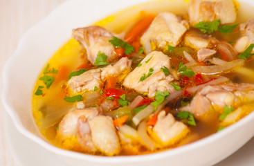 soup with meat and vegetables