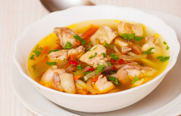 soup with meat and vegetables