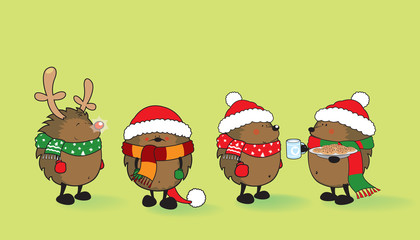 Cute looking Christmas hedgehogs