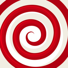 Red Hypnosis Spiral Pattern. Optical illusion. Vector
