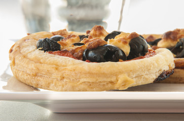 Close up of mini pizzas