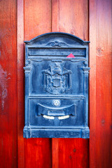 Black vintage post box