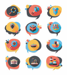 baby bubble speech banner design flat background set, eps10