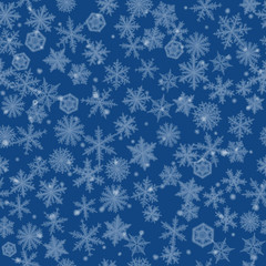 Fototapeta na wymiar Seamless background with beautiful blured snowflakes.