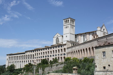 Fototapeta na wymiar View of Basilica of St. Francis of Assisi (Umbria Italy) 