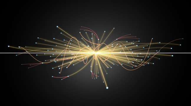 Particle Collision in LHC (Large Hadron Collider)