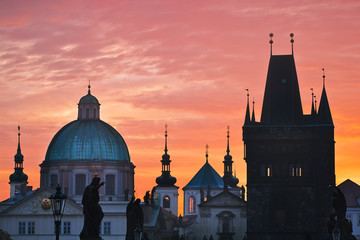 Sunrise in Prague - obrazy, fototapety, plakaty
