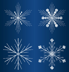 vector textured snowflakes 5