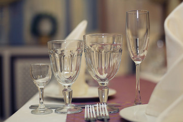 glasses with champagne alcohol cocktail banquet