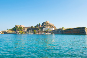 Fototapeta na wymiar The Old Fortress on the island of Corfu, Greece.