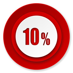 10 percent icon, sale sign