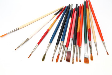 Paint brushes isolated on white