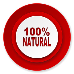 natural icon, 100 percent natural sign