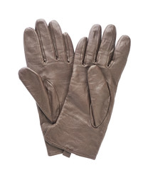 Brown leather glove isolated