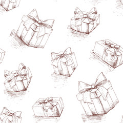 Gift box seamless pattern