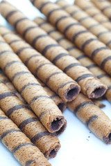 Wafer Roll with chocolate flavour cream and cocoa coating