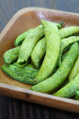 Japanese appetizer and snack fried edamame soy bean