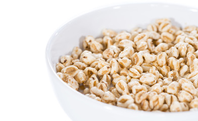 Puffed wheat (isolated on white)
