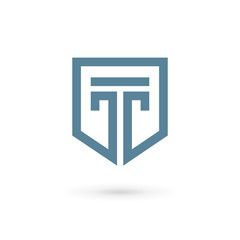 Letter T shield logo icon design template elements