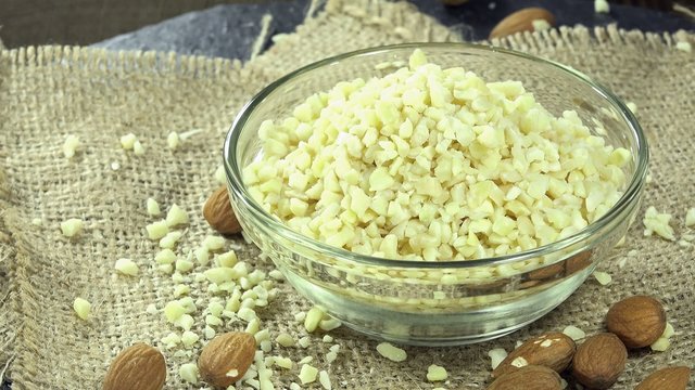 Portion of Minced Almonds (loopable)