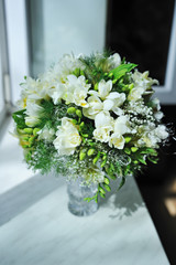 wedding bouquet on the table