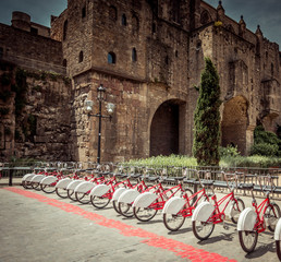 Fototapeta premium bicycle rentals in Barcelona