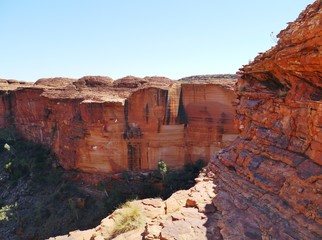 View of the sandstone rocks at Kings Canyon in Australia