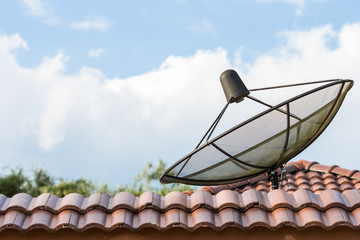 telecommunication satellite on roof