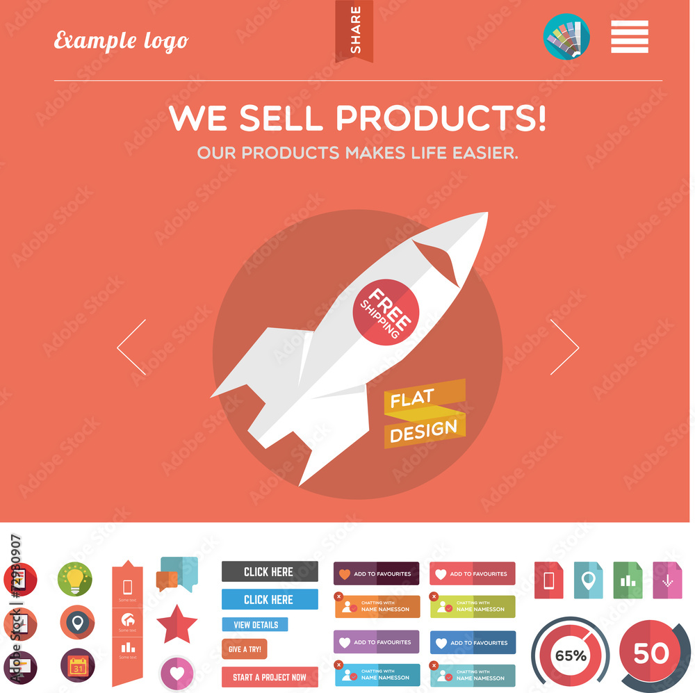 Fototapete web template and web graphics