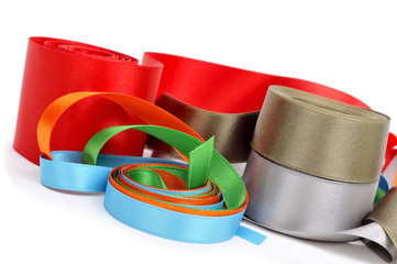 satin ribbons of different colors