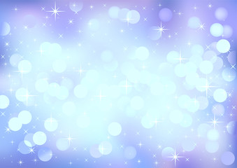 Obraz premium Blue winter festive lights, vector background.