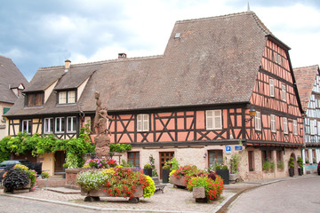 Centre ville de Kientzheim en Alsace, Bas Rhin