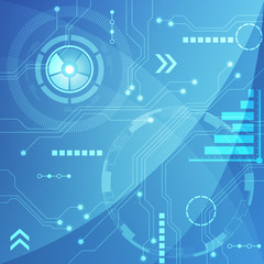 Blue Abstract technology circuit Background, vector illustration