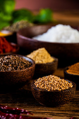Colorful spices, oriental theme