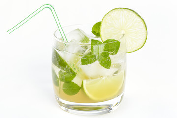 Mojito cocktail on a white background