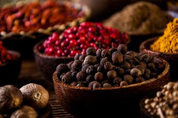 Colorful spices, oriental theme