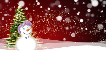 snowman with light star