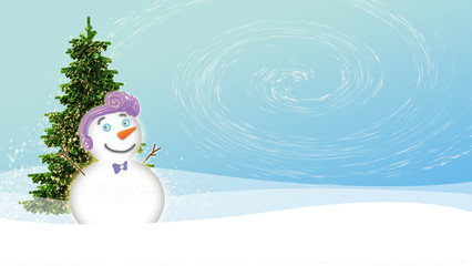 snowman with light star