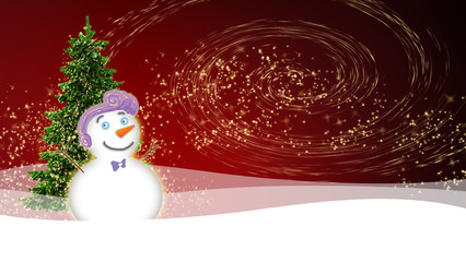 snowman with light star
