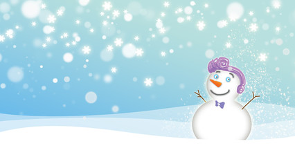 snowman with light star