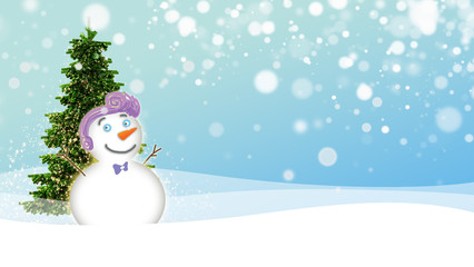 snowman with light star