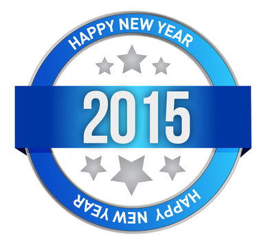 2015 happy new year seal illustration