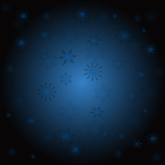 Fototapeta na wymiar Christmas Blue Snowflakes