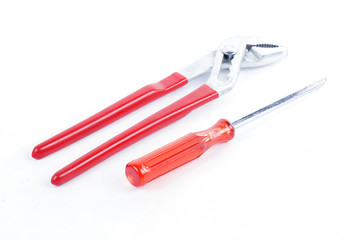 Pliers and screwdriver