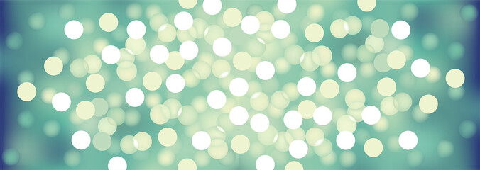 Turquoise festive lights, vector background.