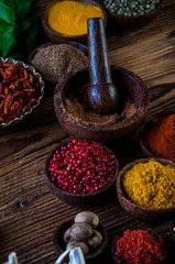 Asian hot cuisine with traditional spices